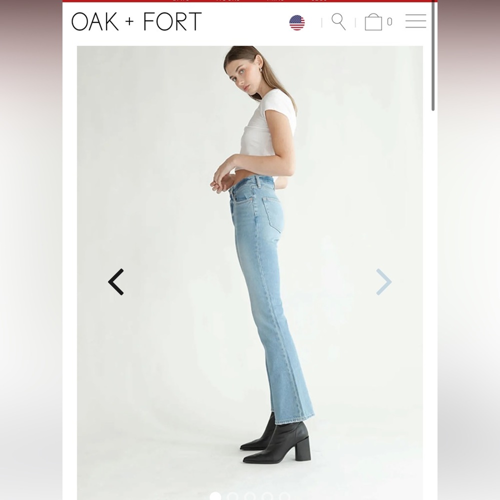 Oak + Fort Boot Cut Light Wash Jeans